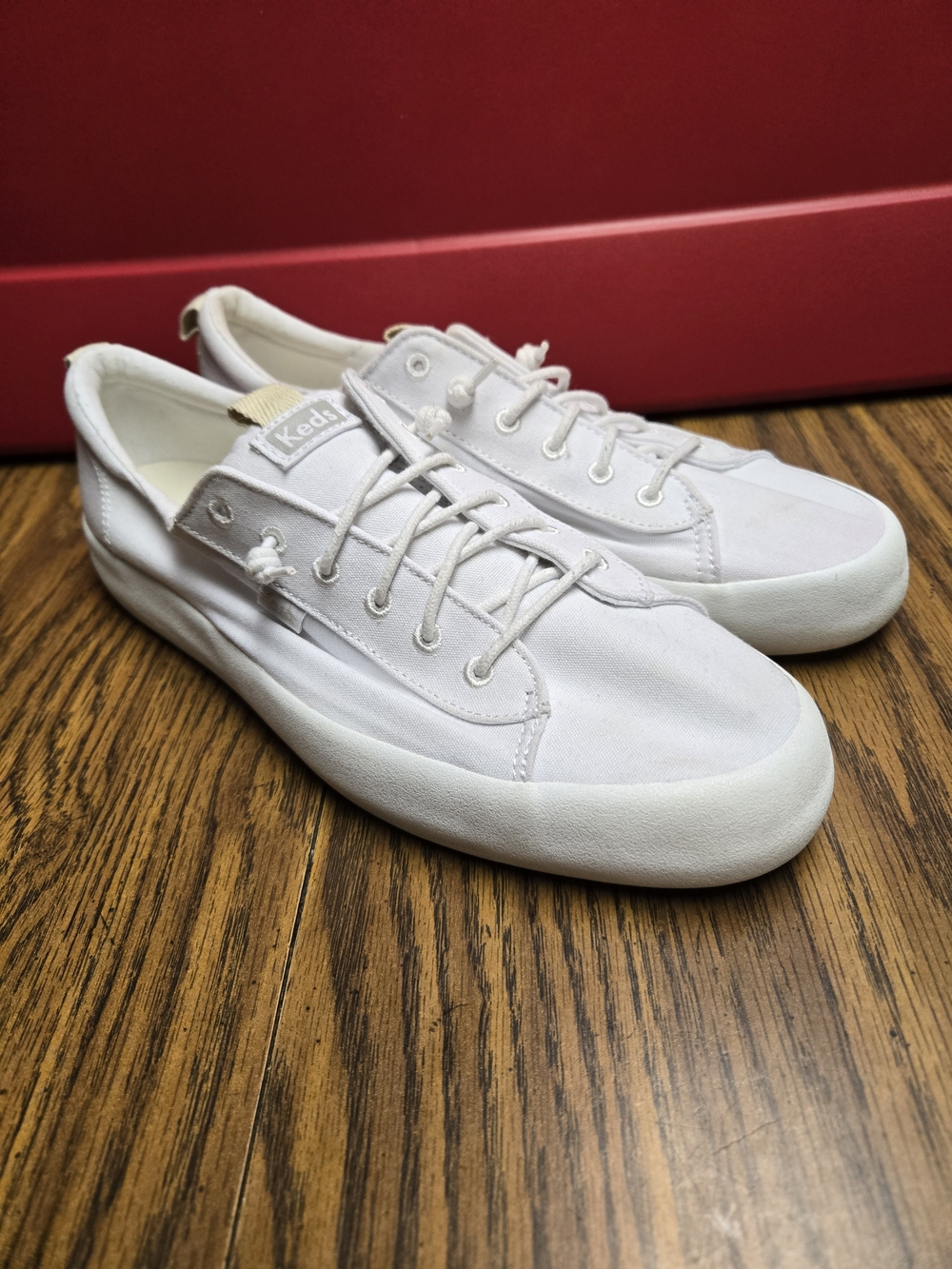 Keds Women's White Canvas Low-Top Sneakers.